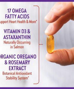 New Chapter Wholemega Fish Oil Supplement - Wild Alaskan Salmon Oil with Omega-3 + Vitamin D3 + Astaxanthin + Sustainably Caught - 60 ct, 1000mg Softgels Unflavored 60 Count (Pack of 1) 11 71CNaCiunnL