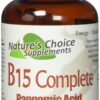 Nature's Choice Supplements B15 Complete Extra Strength, Pangamic Acid, with TMG&DMG 500mg 90 Capsules 40 71CO5lRpcL