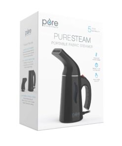 Pure Enrichment® PureSteam™ Portable Handheld Garment Steamer - Ideal for Home or Travel, Fast Heating, Removes Wrinkles on Clothes and Fabric, Auto Shut-Off Safety Feature (Black) Black 27 71COa UmTKL