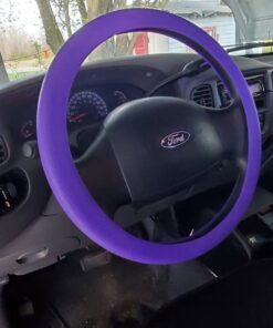 Steering Wheel Cover Auto Car Silicone Great Grip Anti-Slip Steering Cover Diameter 36-38cm/14-15inch (Purple) Purple 36 71COtLIwY3L