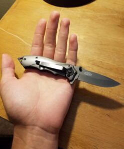 TF-846-MC Tac Force TF-846 Spring Assist Folding Knife, Grey Straight Edge Blade, Grey Handle, 3.5" Closed , Black 22 71COvsWcYPL