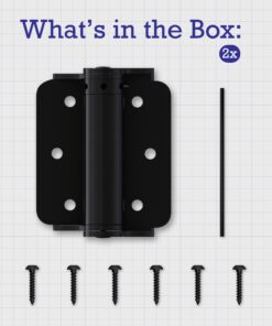 Hardware Essentials 852868 Hardware Essentials 852546 Satin Brass Double-Acting (3-inch) Black Adjustable Screen Door Spring Hinge, 3" (76.2mm), 2 Count 19 71CPV9gATDL