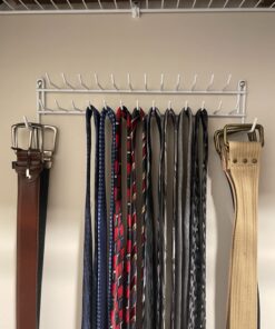 Huji Wall Mount Tie and Belt Rack Organizer, White (1 Pack) 1 28 71CPfInGuyL
