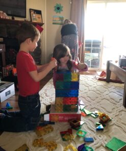 Best Choice Products 110-Piece Kids Colorful Magnetic Tiles Set 3D Construction Magnet Building Blocks Educational STEM Toy with Carrying Case - Multicolor 23 71CPm9iLPZL