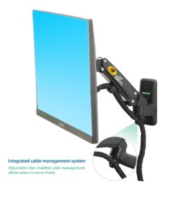 NB North Bayou TV Monitor Wall Mount Bracket Full Motion Articulating Swivel for 17-27 Inch Monitors with Gas Spring (Black Single Extension) F120-B Black 25 71CQkjFzUpL