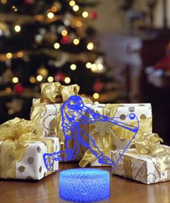 AZALCO Teenager Christmas Gifts Xmas Gift 3D Illusion Playing Baseball Night Light Lamp 16 Color Change Touch White Crack Base Remote Control Birthday Present Boys Girls Baseball Lover 15 71CQsgVDIAL