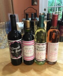 Pixelverse Design Bachelorette Wine Bottle Labels - 4" x 5" (6 pack) Bridal Shower Party Favors Gifts Bridesmaids Engagement Wedding Decorations Bride Maid of Honor Reception 37 71CRVky0y7L