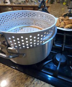 Bayou Classic 1201 10-qt Aluminum Fry Pot Features Perforated Aluminum Basket Heavy Duty Riveted Handles Perfect For Deep Frying French Fries Hush Puppies Fish & Chicken 31 71CRjj8O6gL