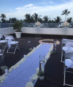 BLUE PANDA 3 x 50 Ft Leaf Imprint White Aisle Runner for Wedding Ceremony, Receptions, Indoor and Outdoor Banquets, Prom Nights 41 71CSmo5yOQL