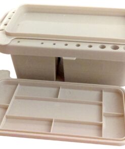 Portable Paint Brush Caddy and Holder with Storage Lid and Water Troughs 10.5 inches Gray Plastic 6 71CTGsddKrL