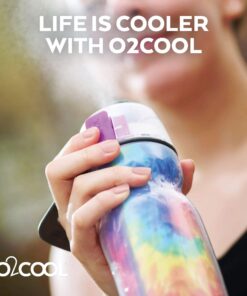 O2COOL Mist 'N Sip Misting Water Bottle 2-in-1 Mist And Sip Function With No Leak Pull Top Spout Sports Water Bottle Reusable Water Bottle - 20 oz (Patriot) American Flag 16 71CU2TT7 IL