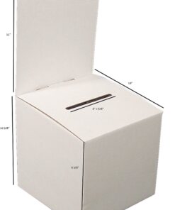 Alternative view of MCB Extra Large Ballot Box - Suggestion Box - Raffle Box - Ticket Box - Extra Large Cardboard Box (10"x10"x10") With Removable Header (10 pack, White) 10 pack