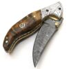 PAL 2000 KNIVES Damascus Folding Knife - Handmade Damascus Steel Knife - Damascus Pocket Knife (9150) 9150