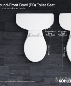 KOHLER K-4639-0 Cachet Quiet Close Toilet Seat, White, Round Non Ready Latch 35 71CZTf23qRL 1