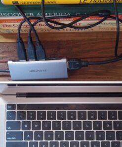 LENTION USB-C Multi-Port Hub with 4K HDMI Output, 100W PD, 4 USB 3.0 5Gbps Compatible 2023-2016 MacBook Pro, New Mac Air & Surface, Chromebook, iPhone 15, More, Stable Driver Adapter (C35, Space Gray) 40 71CZmp5EEfL