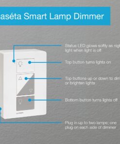 Lutron Caseta Single-Pole/3-Way Smart Lighting Lamp Dimmer and Remote Kit | P-PKG1P-WH | White 32 71Cachl9EAL