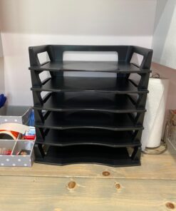 Rubbermaid Regeneration Letter Tray, Six Tier, Plastic, Black A4-size documents and folders 18 71CavbSiebL