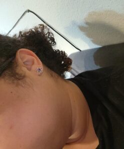 Amazon Collection Sterling Silver Sky Flower Stud Earrings Purple Amethyst 33 71Caz 4lnvL