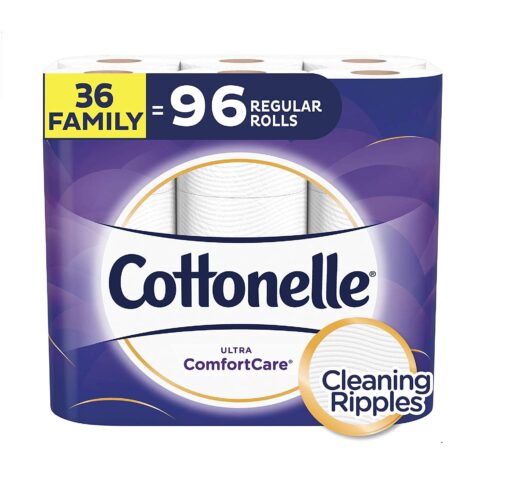 Cottonelle Ultra ComfortCare Toilet Paper, Soft Biodegradable Bath Tissue, Septic-Safe, 36 Family Rolls 36 roll (Pack of 1)