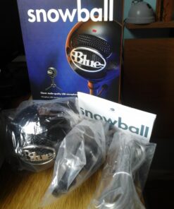 Logitech for Creators Blue Snowball USB Microphone for PC, Mac, Gaming, Recording, Streaming, Podcasting, Condenser Mic with Cardioid and Omnidirectional Pickup Patterns, Stylish Retro Design – Black Gloss Black 90 71Cc4favTL