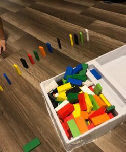 Click N' Play 300-Piece Wooden Dominoes Set for Adults&Kids | Bulk Dominos Set, Toy Train Domino, Tile&Board Games, Domino Set Game | Domino Racks, Sets, Building, Rally | Family Game, Party Favor Box 31 71Cd2IKNCGL