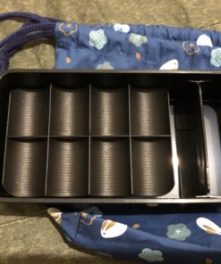 Japanese Traditional Rabbit Blossom Bento Box Set - Square 2 Tier Bento Box, Rice Ball Press, Bento Bag (Blue) 59 71Cdu7TjBDL