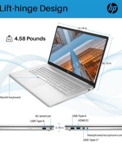 HP 2023 Newest 17 Laptop, 17.3” HD+ Display, Intel Core i3-1125G4 Processor, 32GB RAM, 1TB SSD, Intel UHD Graphics, Wi-Fi, HDMI, Webcam, Long Battery, Windows 11 Home in S Mode, Natural Silver Envy 14 17in - 32GB RAM | 1TB SSD 13 71CdwlQclzL