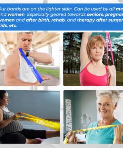 Therapy Resistance Exercise Stretch Bands with Door Anchor & Instruction Sheet. Use for Strength Training, Pilates, & Rehab 11 71CeUsXic8L