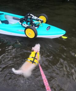 Bonnlo Kayak Cart Canoe Dolly Fishing Kayak Accessories Carrier Foldable Paddle Board Trolley Boat Trailer Transport with NO-Flat Airless Tires Wheels and 2 Ratchet Straps Kickstands- "U"shape 50 71CevQCDXaL