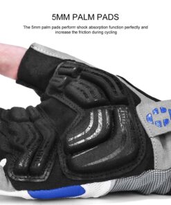 INBIKE Cycling Gloves for Men and Women with 5MM Shock-Absorbing Gel Pad, Anti-Slip Half-Finger Bike Gloves for MTB Biking Bicycle and Riding Blue XX-Large 15 71CgSQFRSVL
