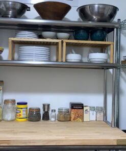 GRIDMANN NSF Stainless Steel Commercial 2 Tier Double Overshelf 48 in. x 12 in. for Kitchen Prep & Work Table 48 in Long x 12 in Deep 18 71CgufQI2cL