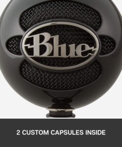 Logitech for Creators Blue Snowball USB Microphone for PC, Mac, Gaming, Recording, Streaming, Podcasting, Condenser Mic with Cardioid and Omnidirectional Pickup Patterns, Stylish Retro Design – Black Gloss Black 69 71Ch2G1o3rL