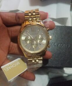 Michael Kors Lexington Men's Watch, Stainless Steel Bracelet Watch for Men Gold Steel 34 71CiYB5OIZL