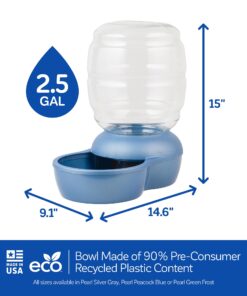 Petmate Replendish Gravity Waterer With Microban for Cats and Dogs, 2.5 Gallons,Blue, Made in USA Blue 2.5 GAL 33 71Cj5YLtowL
