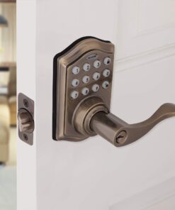 Honeywell Safes & Door Locks - 8734101 Electronic Entry Lever Door Lock, Antique Brass 6.5 x 8.8 x 9 inches Electronic Entry Knob 12 71CjJSbTNpL