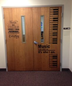 Piano Keys Wall Decal Sticker. Musical Instrument Decor. - Black, 10" x 72". Easy to Apply & Removable. 10in X 72in (Black) 28 71CjzjkxXIL