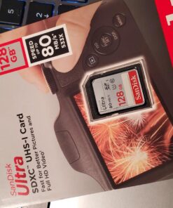 SanDisk Ultra 128GB SDXC UHS-I Memory Card up to 80MB/s (SDSDUNC-128G-GN6IN), Black 23 71CkO0pmjVL