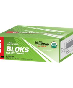 CLIF BLOKS - Salted Watermelon Flavor with 2X Sodium - Energy Chews - Non-GMO - Plant Based - Fast Fuel for Cycling and Running - Quick Carbohydrates and Electrolytes - 2.12 oz. (18 Count) 26 71Ckawwg5L