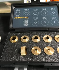 POWERTEC 10Pcs Solid Router Template Bushing Guides Sets 5/16 to 1 Inch with Molded Carrying Case. Fits All Porter Cable Style Router Sub Bases. Perfect for Precision Woodworking (71051) Guide Bushing Set 31 71CkoaxV3JL