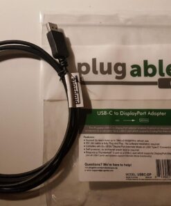 Plugable USB C to DisplayPort Cable 6 feet (1.8m), Up to 4K at 60Hz, USB C DisplayPort Cable - Compatible with Thunderbolt and USB-C - Driverless 34 71CluXOYUyL