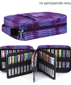 Alternative view of qianshan Pencil Case Holder Slot - Holds 202 Colored Pencils or 136 Gel Pens with Zipper Closure - Large Capacity Pen Organizer for Watercolor Pens or Markers - Perfect for Beginner and Artist Purple purple 202