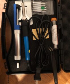 Soldering Iron Kit Electronics, 60W Adjustable Temperature Soldering Iron with Tips Desoldering Pump Solder Wire Tube Soldering Iron Holder Tool Carrying Case 63 71CmUZ9KBSL