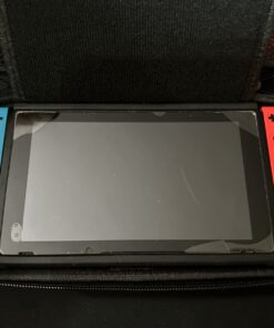 Deruitu Switch Carrying Case Compatible with Nintendo Switch/Switch OLED - Fit AC Charger Adapter - with 20 Game Cartridges Hard Shell Travel Switch Pouch for Console & Accessories Black 57 71CoYWOFmbL