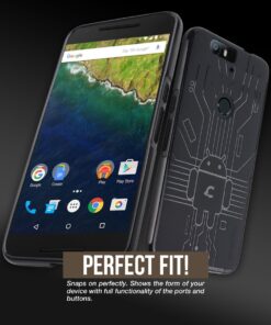 Huawei Nexus 6P Case, Cruzerlite Bugdroid Circuit Case Compatible for Huawei Nexus 6P - Retail Packaging - Black Standard Packaging 21 71CpgZ8h1tL