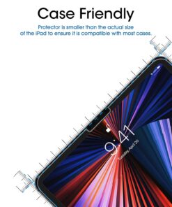 amFilm (2 Pack for iPad Pro 12.9 (2022, 2021, 2020, 2018) Glass Screen Protector for iPad Pro 12.9 inch, Tempered Glass, Ultra Sensitive, Face ID and Apple Pencil Compatible 20 71CpizCazyS