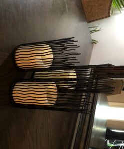 Set of 3 Metal Iron Candle Holder, Black Candlestick Modern Table Centerpiece for Indoor & Outdoor Decor, Dining Room, Home Decoration 35 71CqWadJQfL