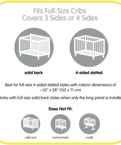 BreathableBaby Breathable Mesh Liner for Full-Size Cribs, Classic 3mm Mesh, Gray Clover (Size 4FS Covers 3 or 4 Sides) 16 71Cr8GRKUqL