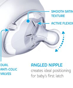 Chicco NaturalFit Baby Bottle Slow Flow with Bonus Straight Nipple, 0 Months+, 8 Ounce 11 71Crhtm05sL