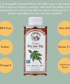 La Tourangelle Roasted Pecan Oil for Cooking, Baking, Butter Substitute, Pasta, Vinaigrettes, Stir Fry, 8.45 Fl Oz 8.45 Fl Oz (Pack of 1) 14 71CsZYX1zBS