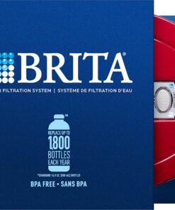 Brita Water Filter Pitcher for Tap and Drinking Water with 1 Standard Filter, Lasts 2 Months, 6-Cup Capacity, Christmas Gift for Men and Women, BPA Free, Red 48 71CsZkL2L